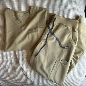 Figs scrub set- khaki size large